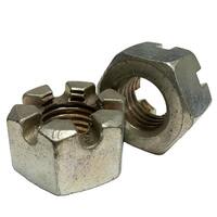 1-1/4"-7  2H Heavy Slotted Hex Nut, Coarse, Zinc